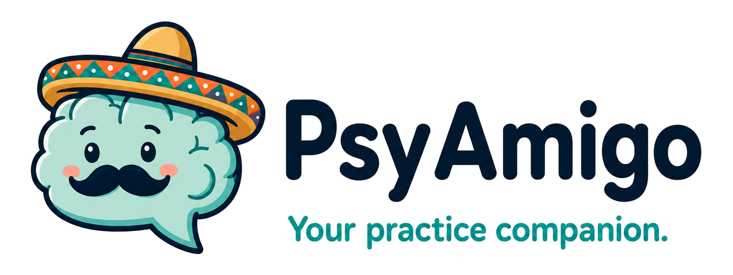 PsyAmigo — Your practice companion.